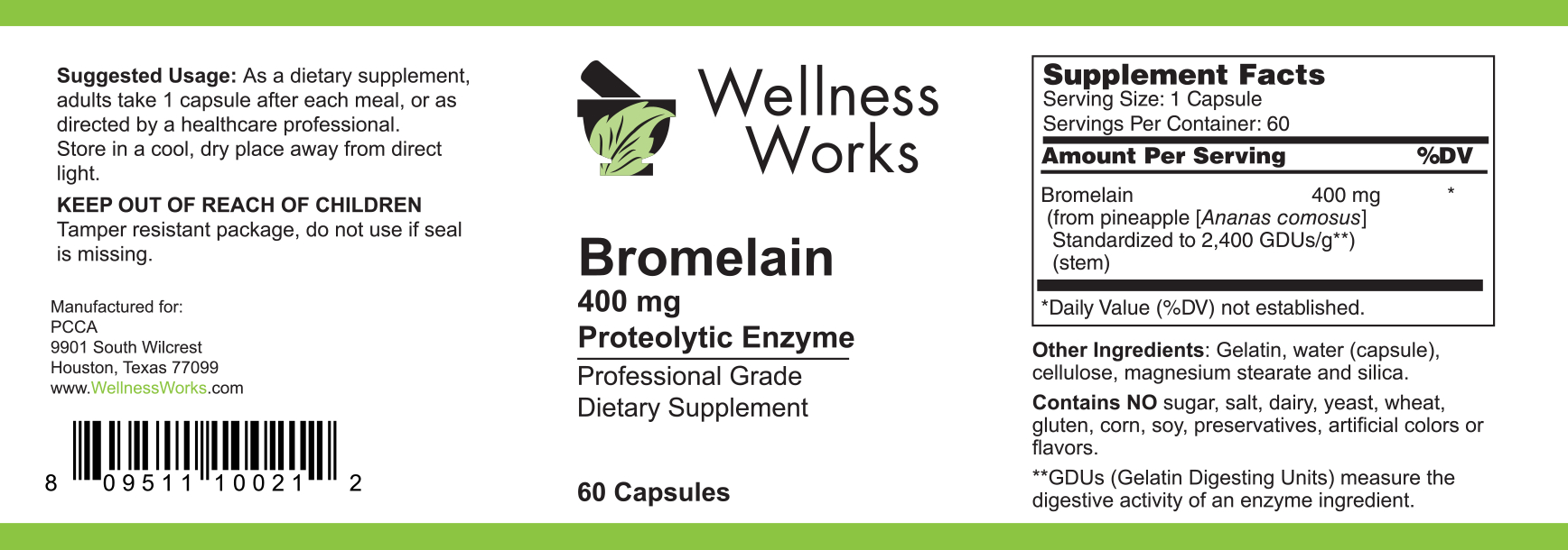 Bromelain 400 mg PCCA
