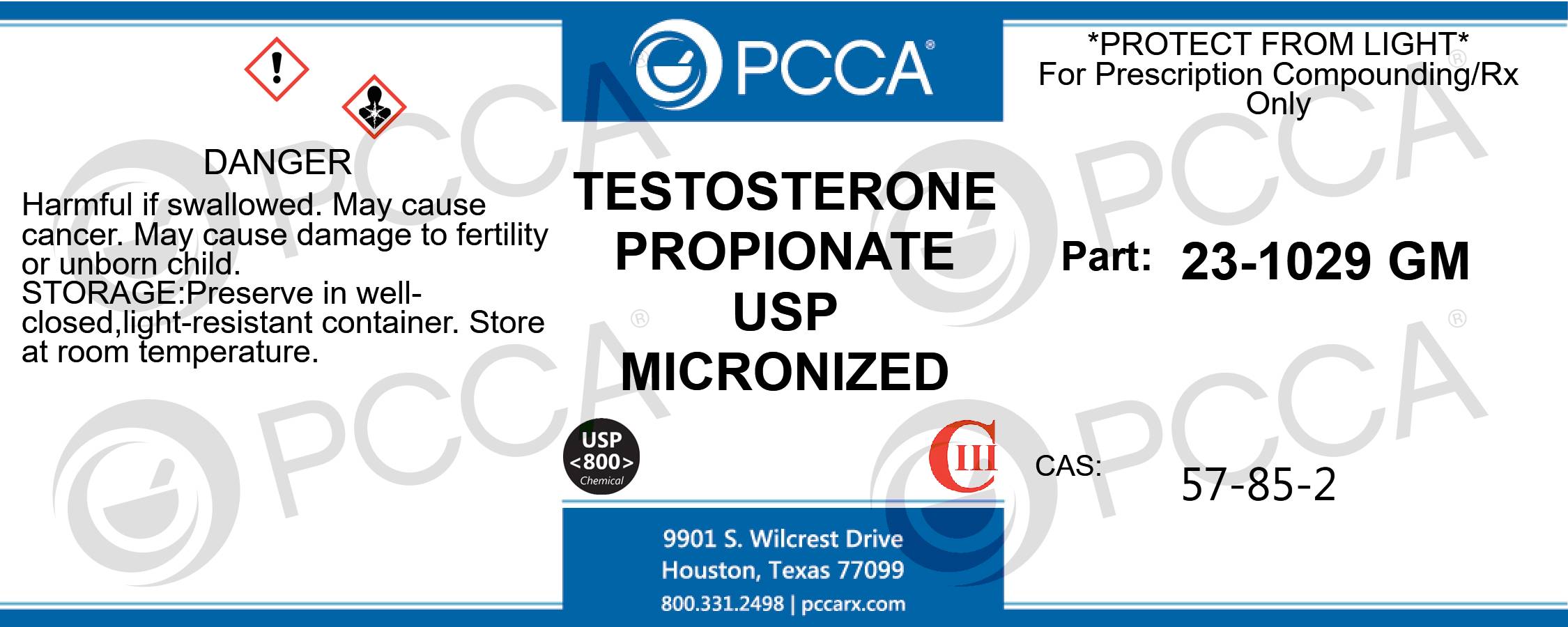 TESTOSTERONE PROPIONATE USP MICRONIZED CIII PCCA