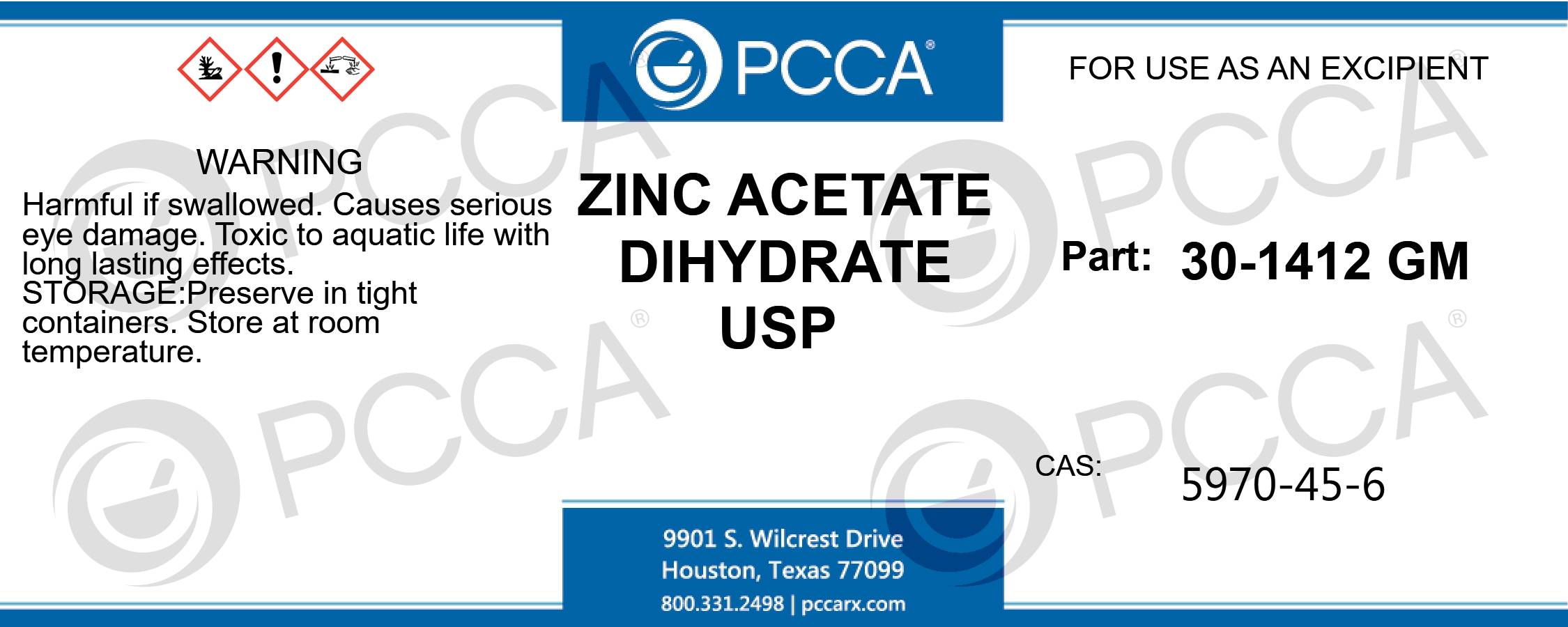ZINC ACETATE DIHYDRATE USP PCCA