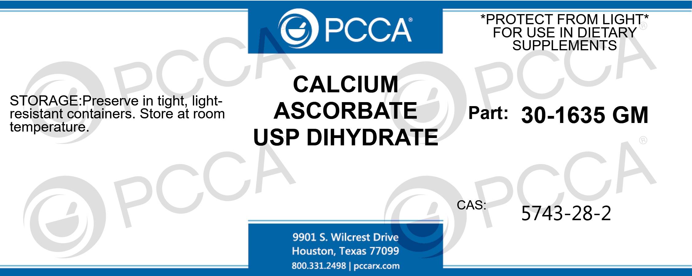 CALCIUM ASCORBATE USP DIHYDRATE PCCA