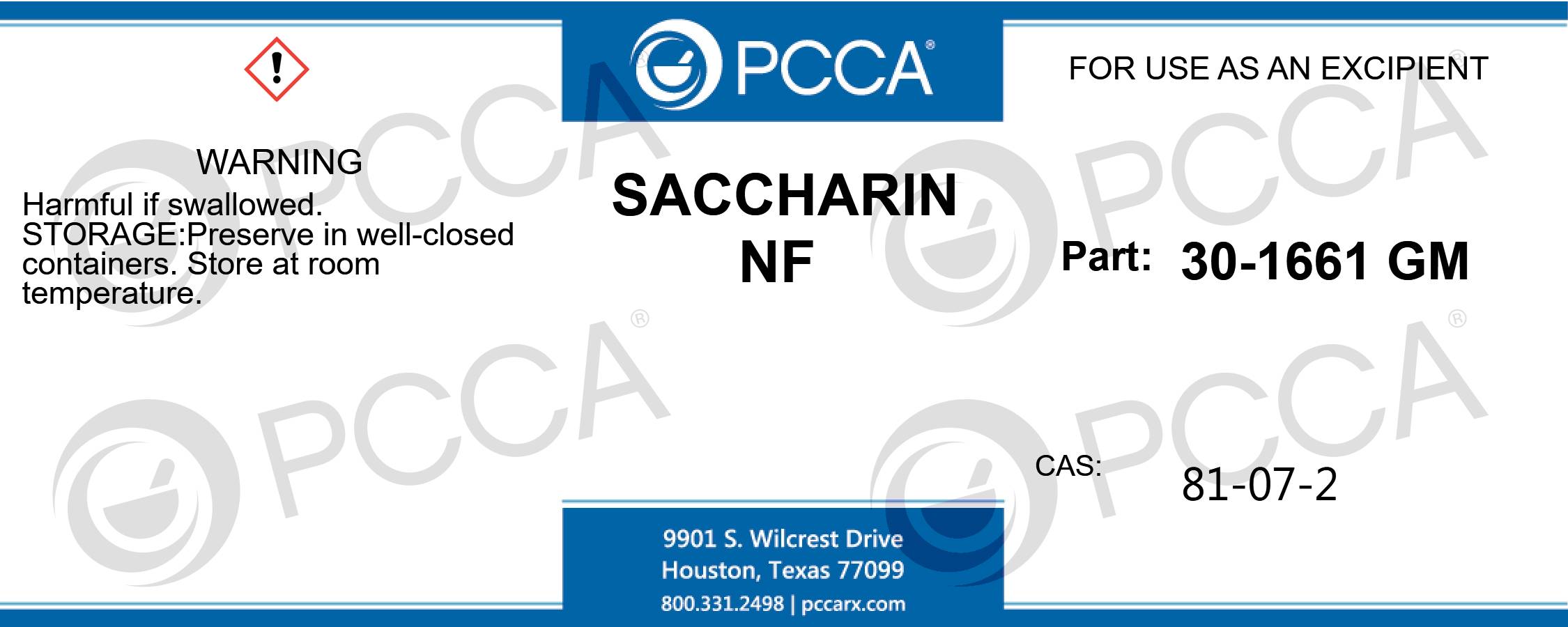 SACCHARIN NF PCCA