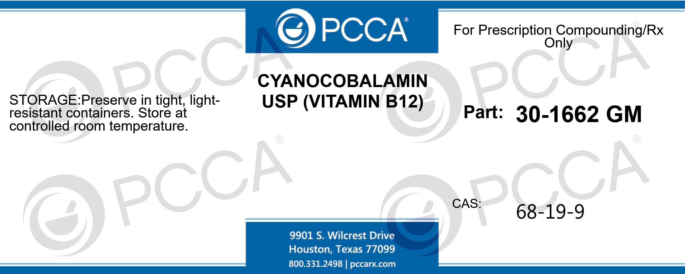 CYANOCOBALAMIN USP (VITAMIN B12) PCCA