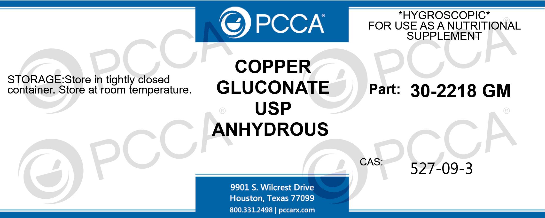 COPPER GLUCONATE USP ANHYDROUS PCCA