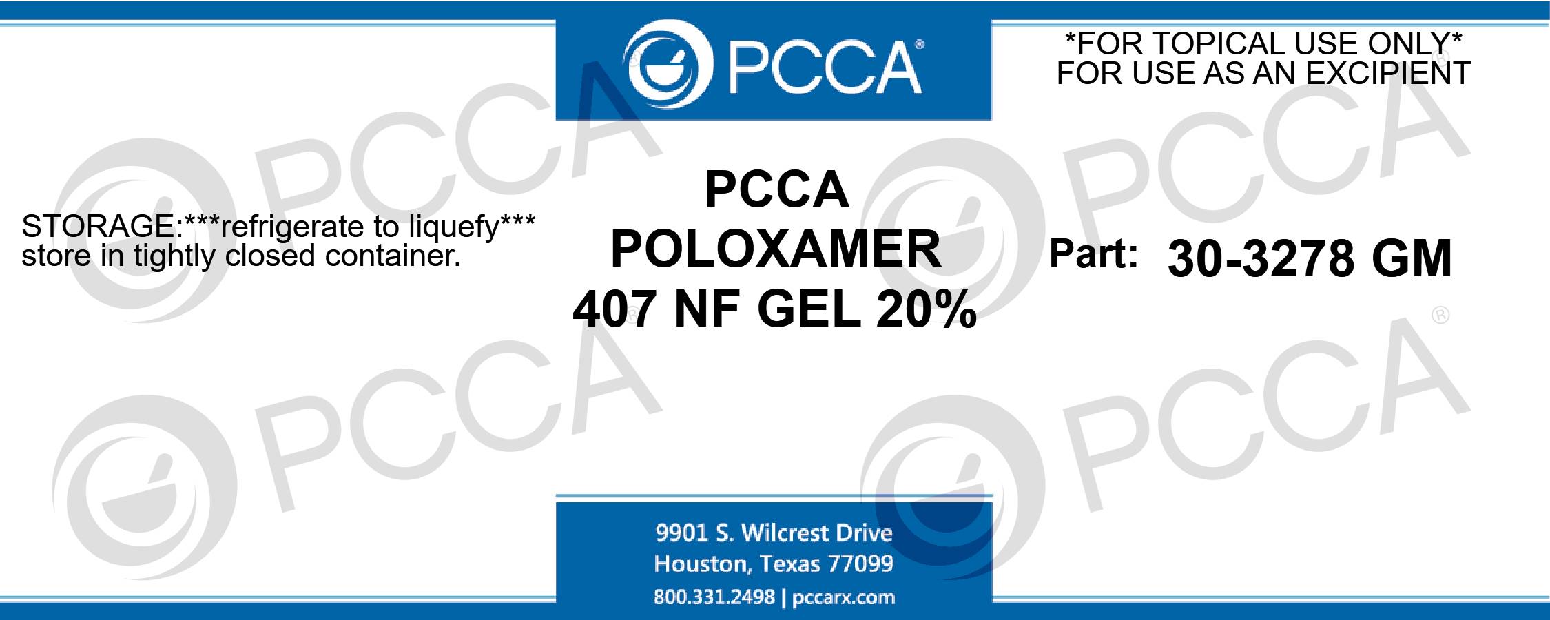 POLOXAMER 407 NF GEL 20 PCCA POLOXAMER 407 NF GEL 20 PCCA