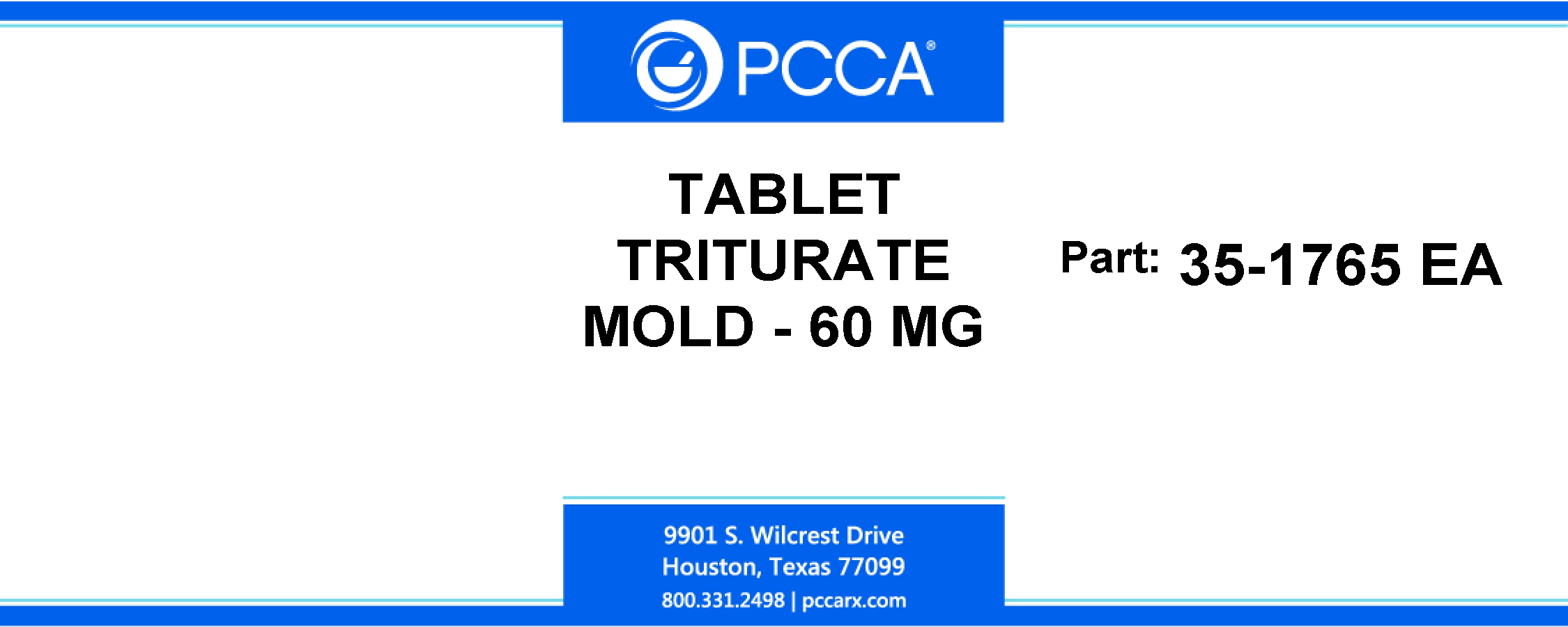 TABLET TRITURATE MOLD 60 MG PCCA
