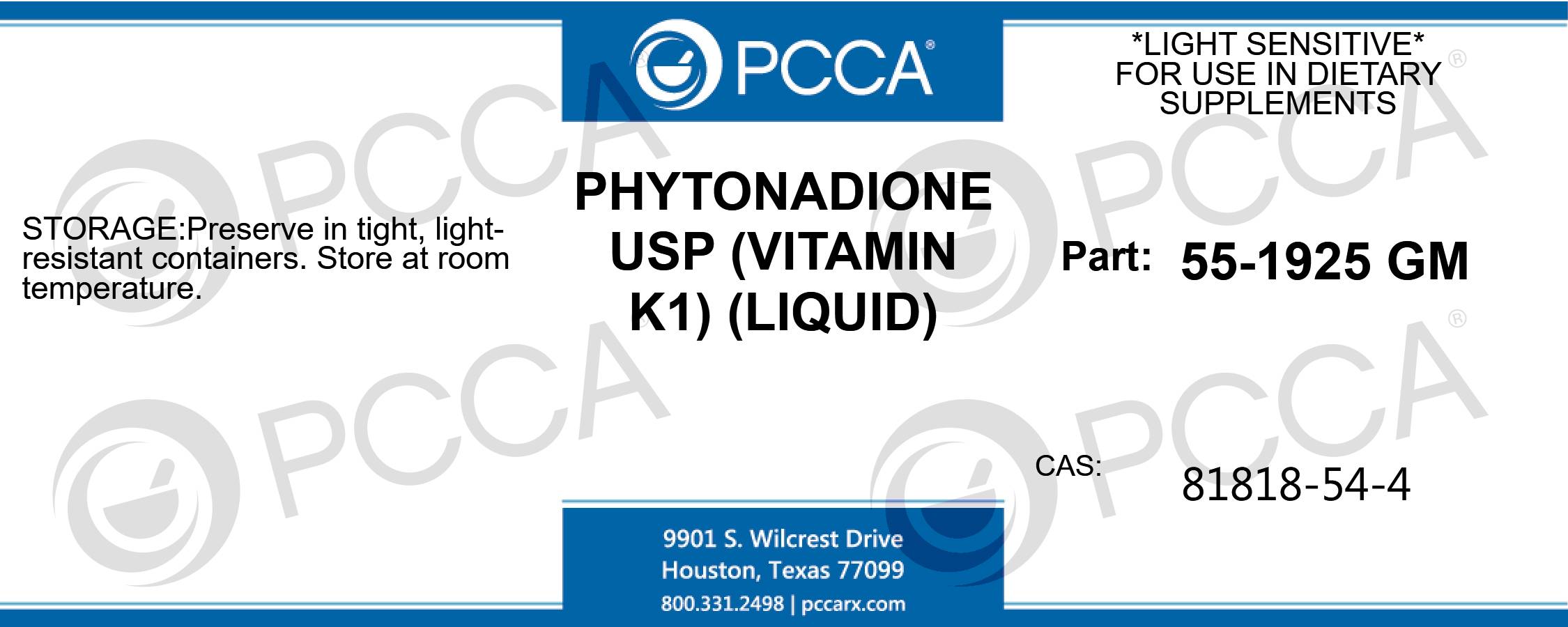 PHYTONADIONE USP (VITAMIN K1) (LIQUID) PCCA